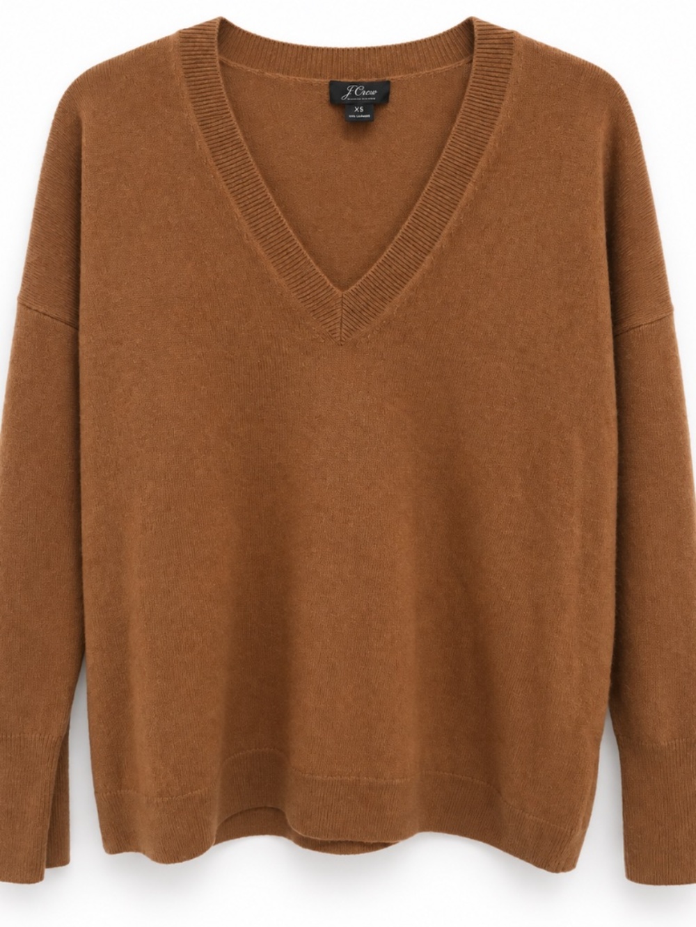J.Crew 100% Cashmere Camel V-Neck Sweater XS